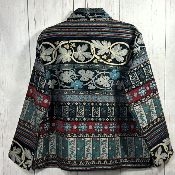 Vintage Chicos Design Tapestry Jacket Womens Size L Boho Artsy Statement Jacket - Picture 12 of 15